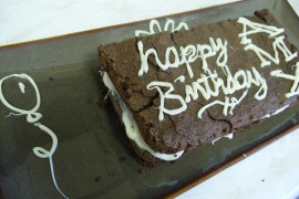 Amy\'s birthday brownie cake